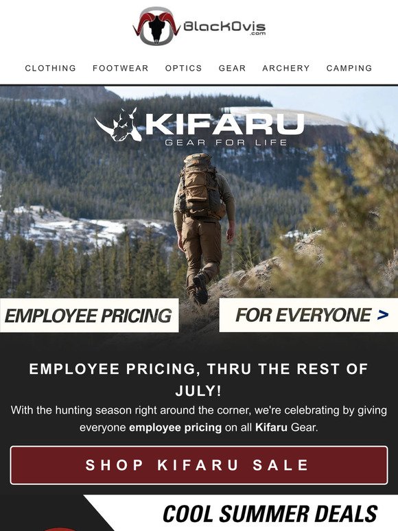 Employee Pricing on all Kifaru Gear!