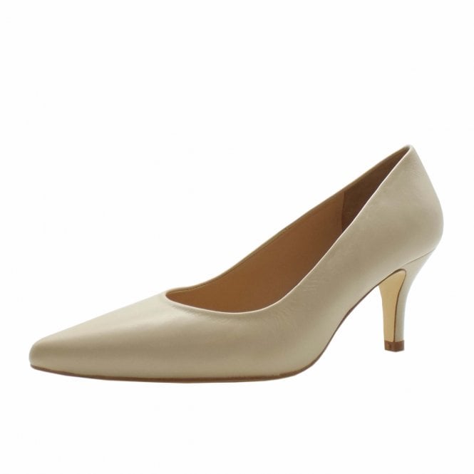Janella Classic Mid Heel Leather Court Shoe in Lana