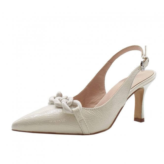Silvia Elegant Slingback Sandals in Off White 