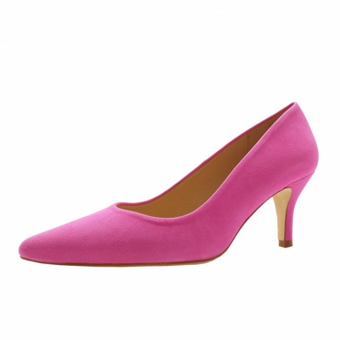 Janella Classic Mid Heel Court Shoe in Hot Pink