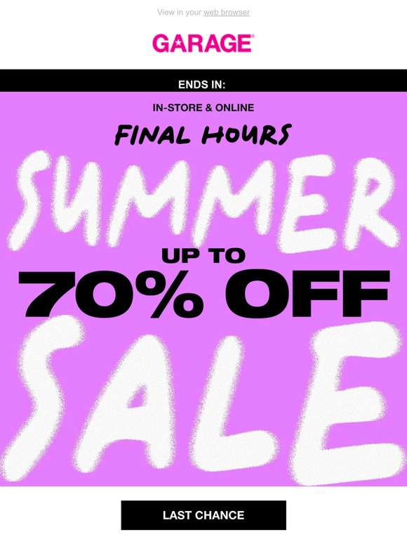 Only 24 HOURS LEFT: up to 70% OFF ⏰