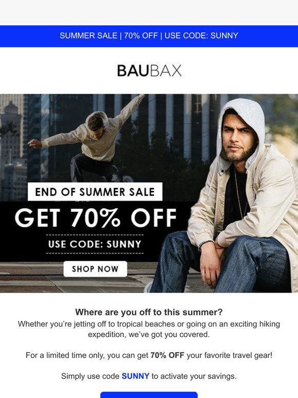 End Of Summer Sale: Get 70% OFF! ☀️