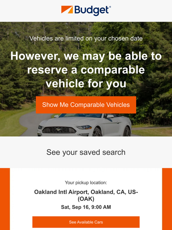 Your vehicle's availability...