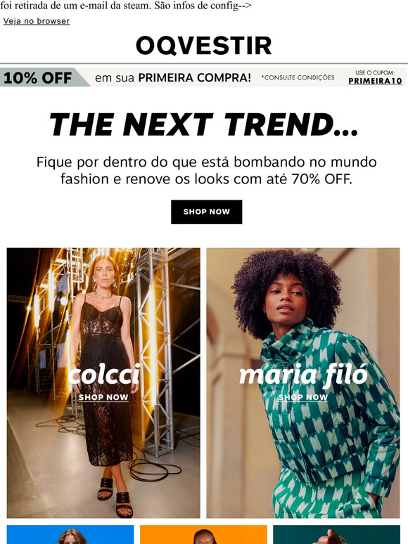 CUPOM DE DESCONTO OQVESTIR 👗 ATÉ 70% OFF + 10% OFF EM ROUPAS 