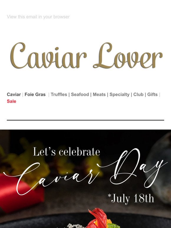 Let’s celebrate caviar Day! 30% OFF