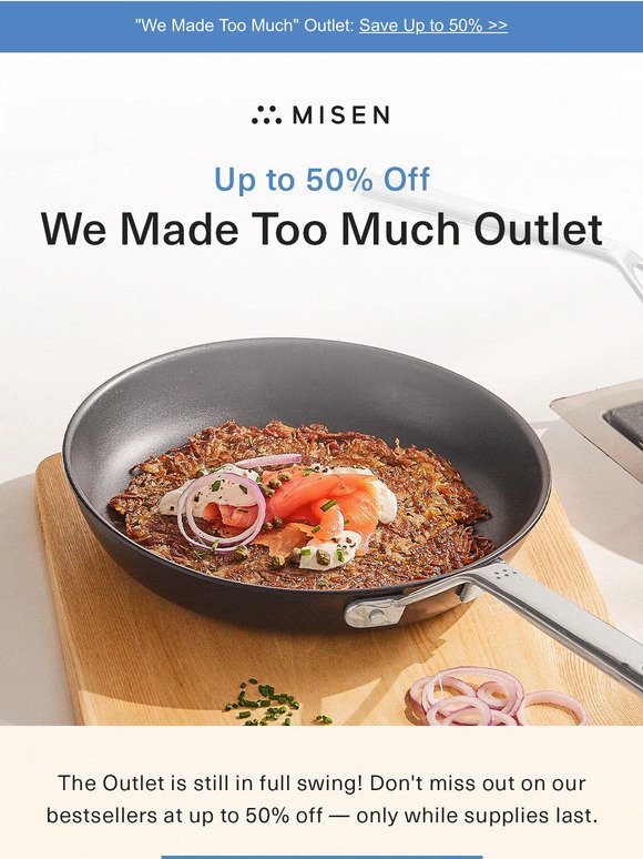 Take 50% off bestselling premium cookware at Misen