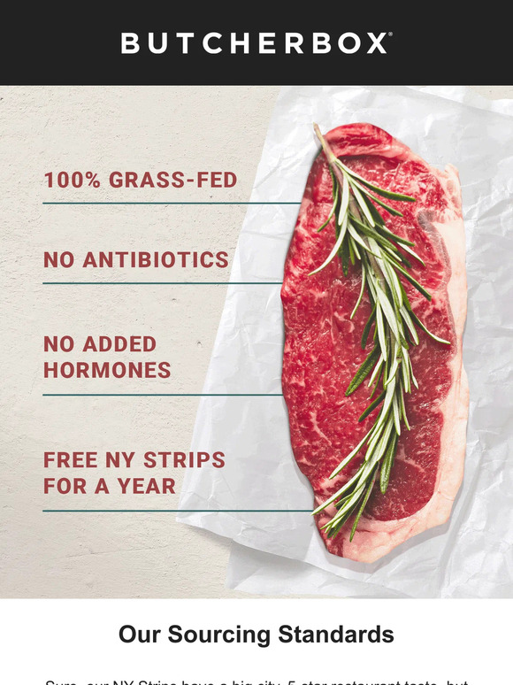 ButcherBox 100 grassfed & finished NY Strips 🤤 Milled