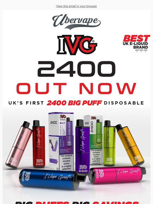 New In: IVG 2400 Puff Disposables