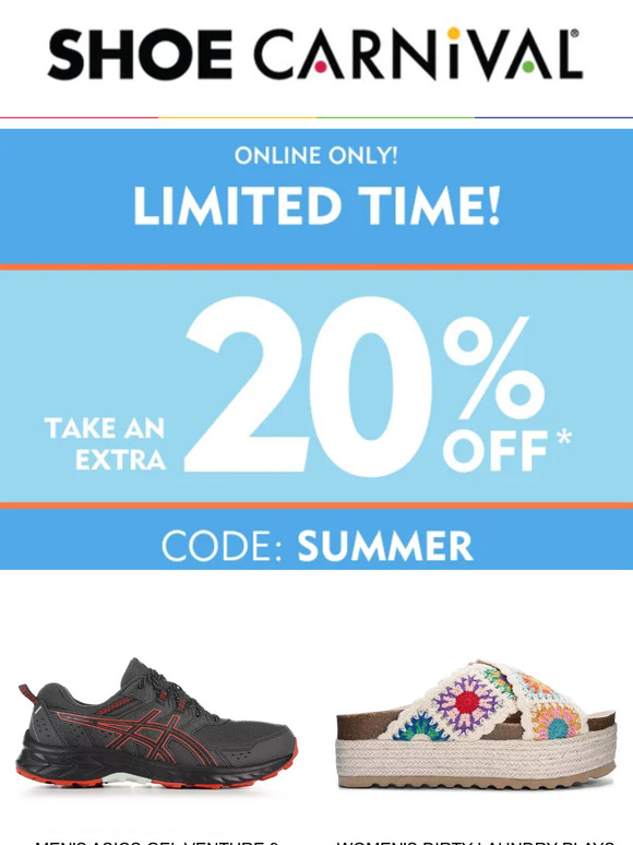 Shoe Carnival Here's 20 off just because 🫶 Milled