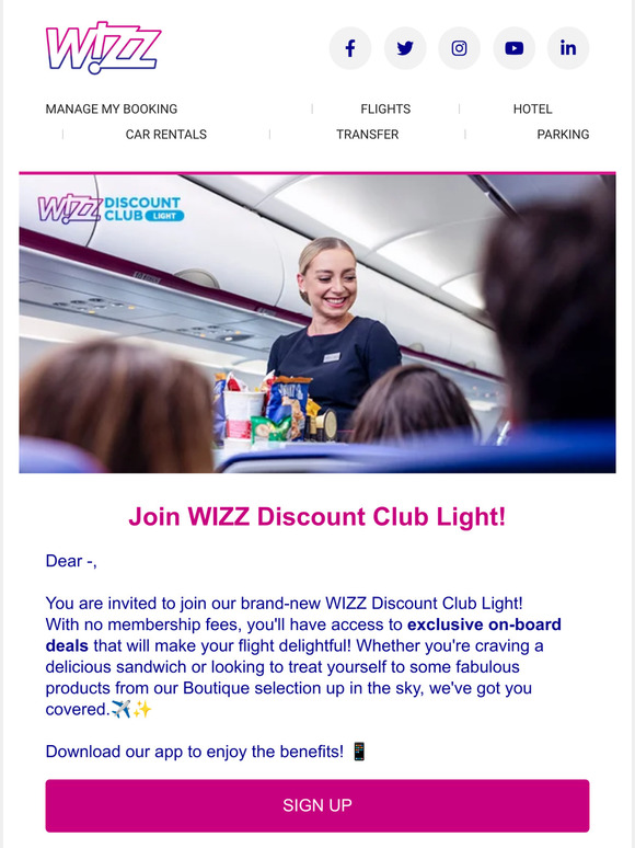 Wizz Air WIZZ Discount Club Light has landed with exclusive deals ️ Milled
