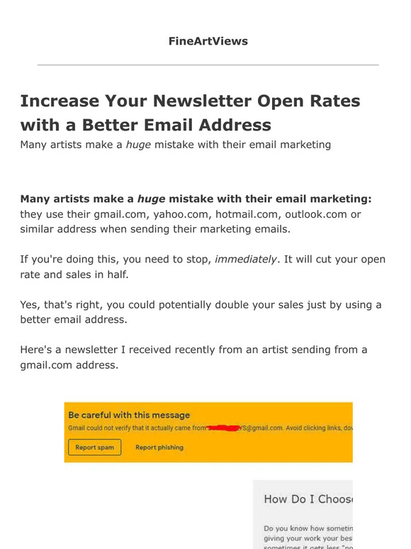 Increase Your Newsletter Open Rates with a Better Email Address (Clint Watson)