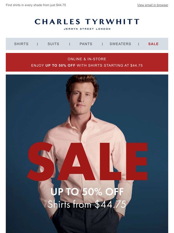 SALE: Up To 50% Off Colorful Shirts