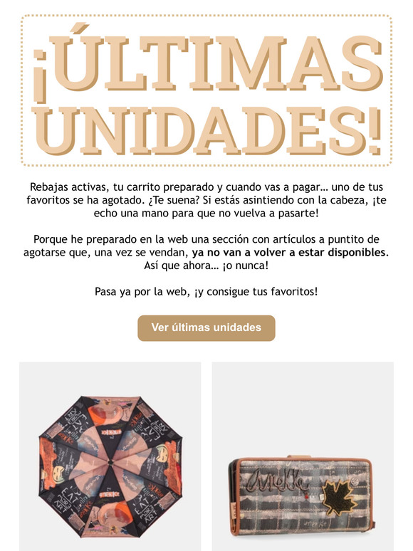 ¡Ahora o nunca! Últimas unidades 👛