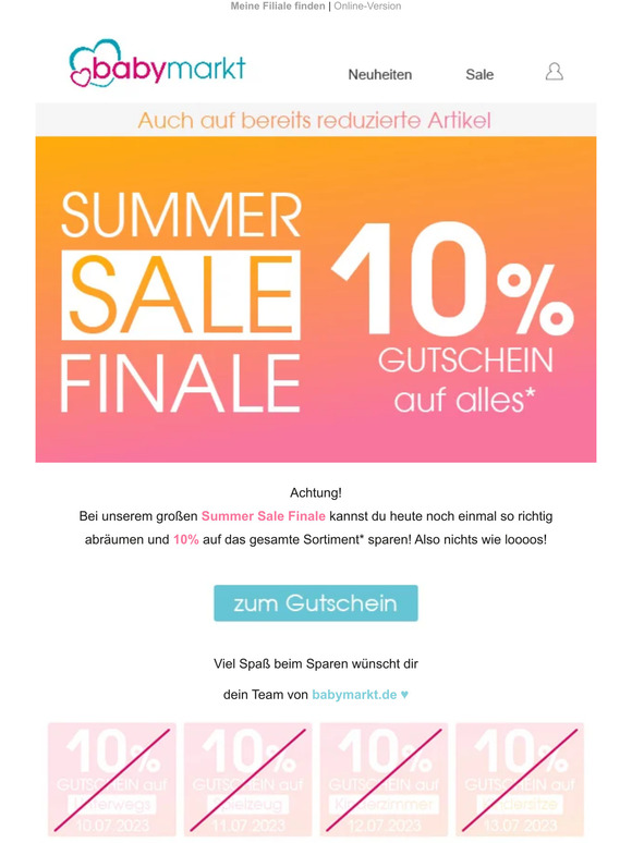 FINALE 🎉 Gutschein auf alles, auch auf Sale!