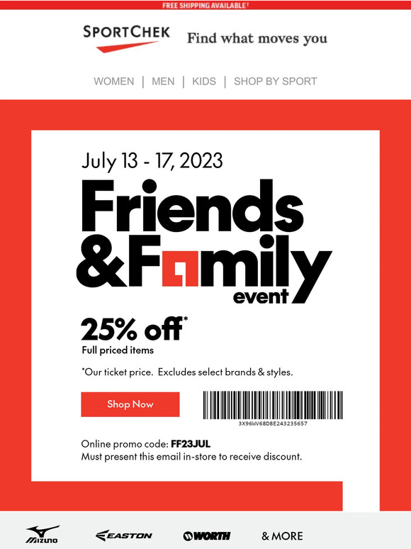 Upgrade Your Gear With 25% Off During Friends & Family