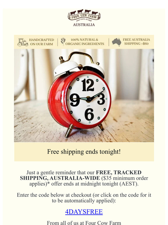 Free Shipping Ends Tonight!
