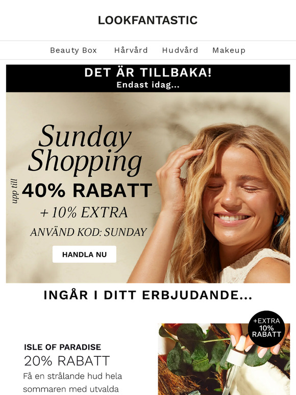 DET ÄR TILLBAKA: EXTRA 10%😍