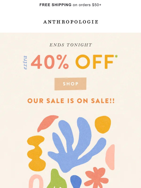 Anthropologie Email Newsletters Shop Sales, Discounts, and Coupon Codes