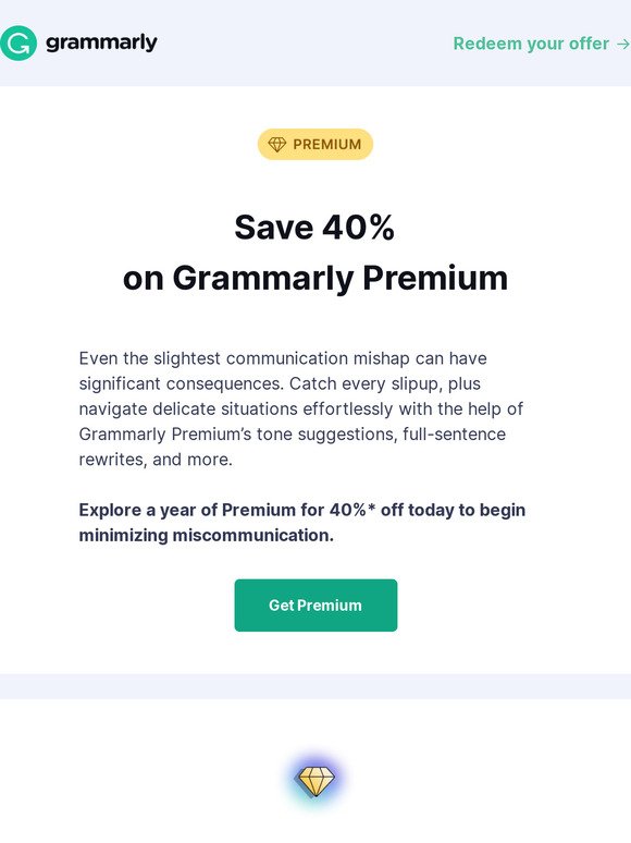 TL;DR: 40% off Grammarly Premium