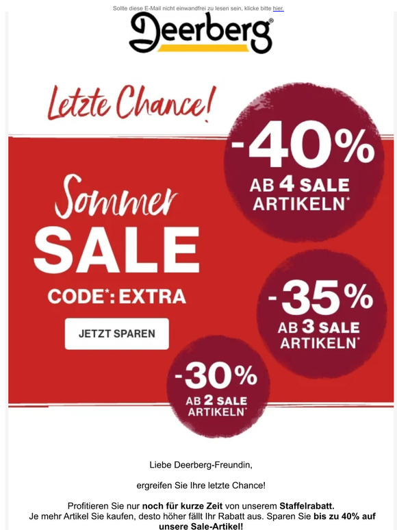 40% sparen - Ihre letzte Chance💛