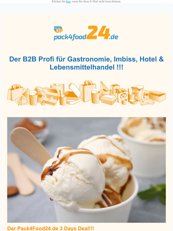 3 Days Deal! Jetzt 10% Sonderrabatt auf unsere Einweg Eisbecher sichern