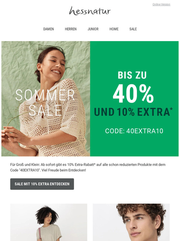SALE: Bis zu 40% Rabatt + 10% EXTRA 💥