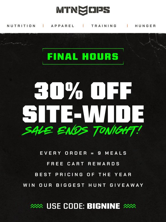 📣 FINAL HOURS TO SAVE 30% OFF