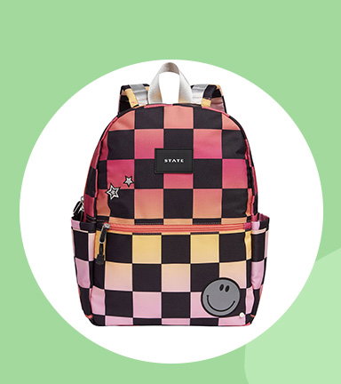 Kane Kids Travel by State Bags | Pink Checkerboard