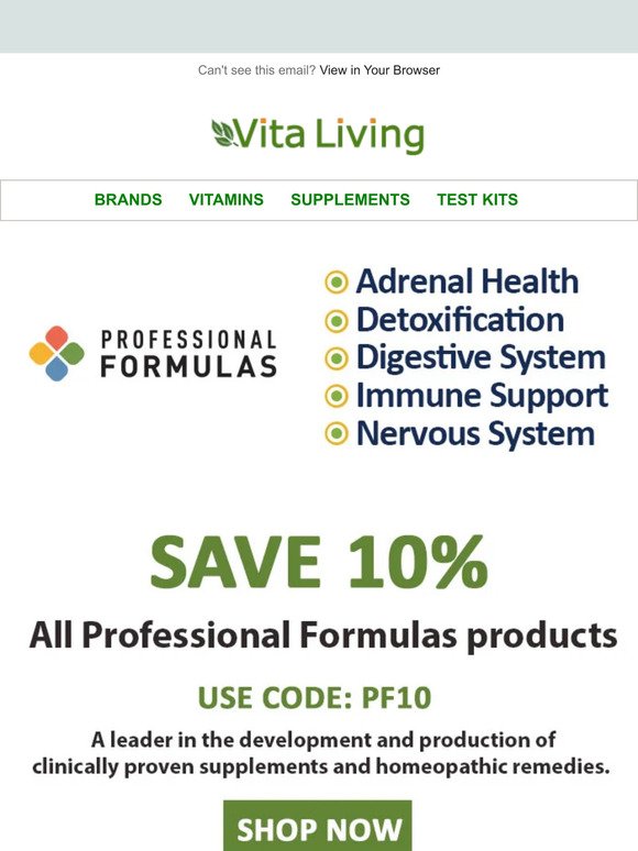10% Off Professional Formulas Supplements ...Limited time only!