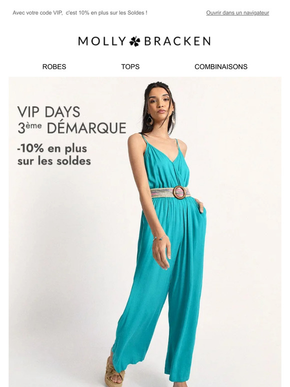 Avec votre code VIP,  c'est 10% en plus sur les Soldes !