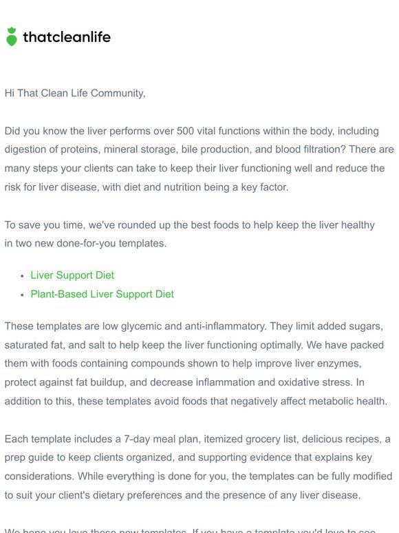 Introducing our Liver Support Diet Templates 🫐