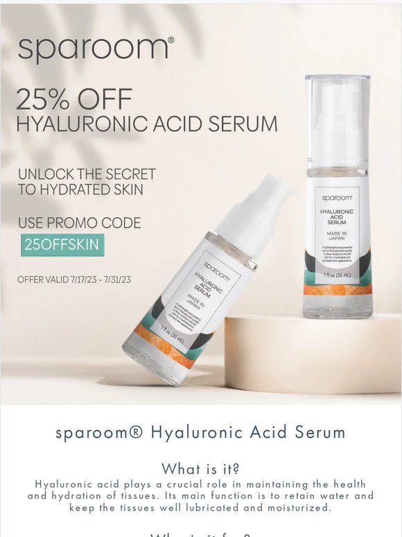 25% Off Hyaluronic Acid Serum 💙