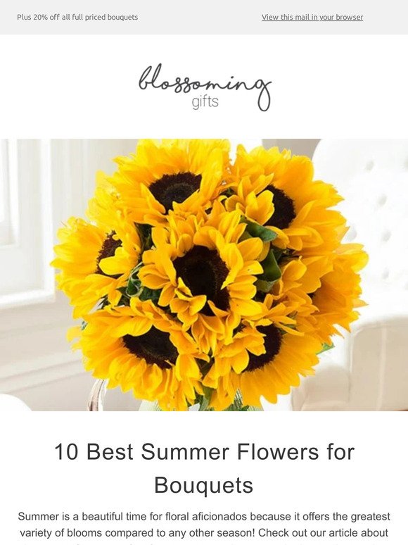 10 Must Have Flowers for Summer Bouquets