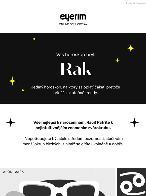 Přichází horoskop brýlí! #Rak