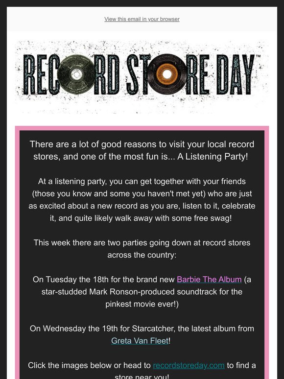 RECORD STORE LISTENING PARTIES