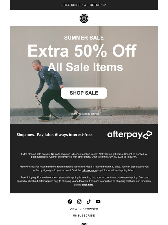 Summer Sale Items Now An Extra 50% Off!