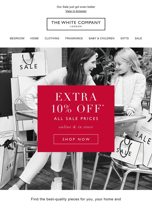 Extra 10% off Sale starts today!