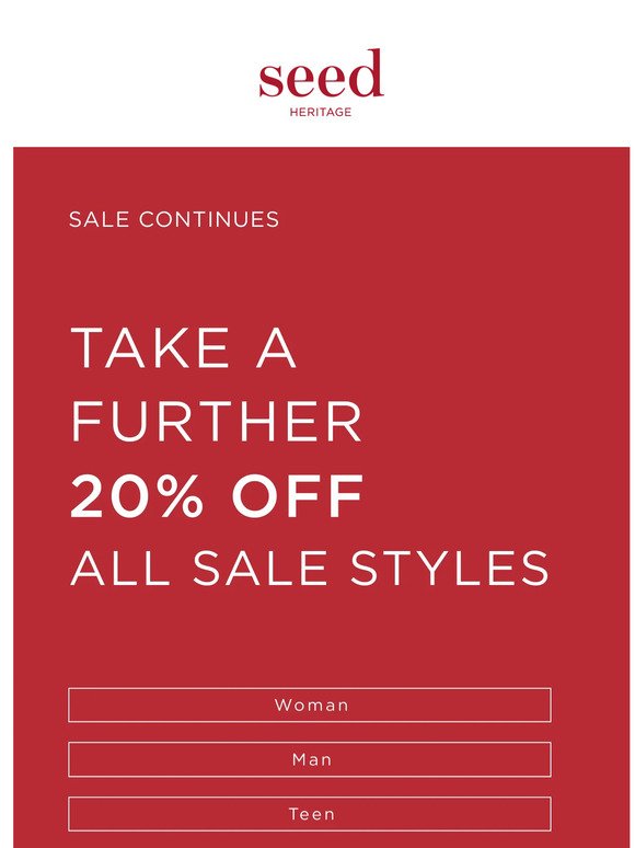 Further 20% Off Sale