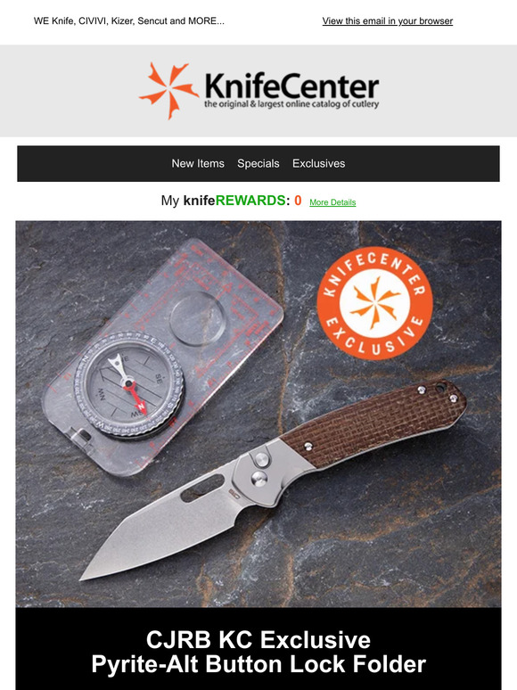 KnifeCenter New Knives Benchmade, CRKT, Exclusive CJRB Milled
