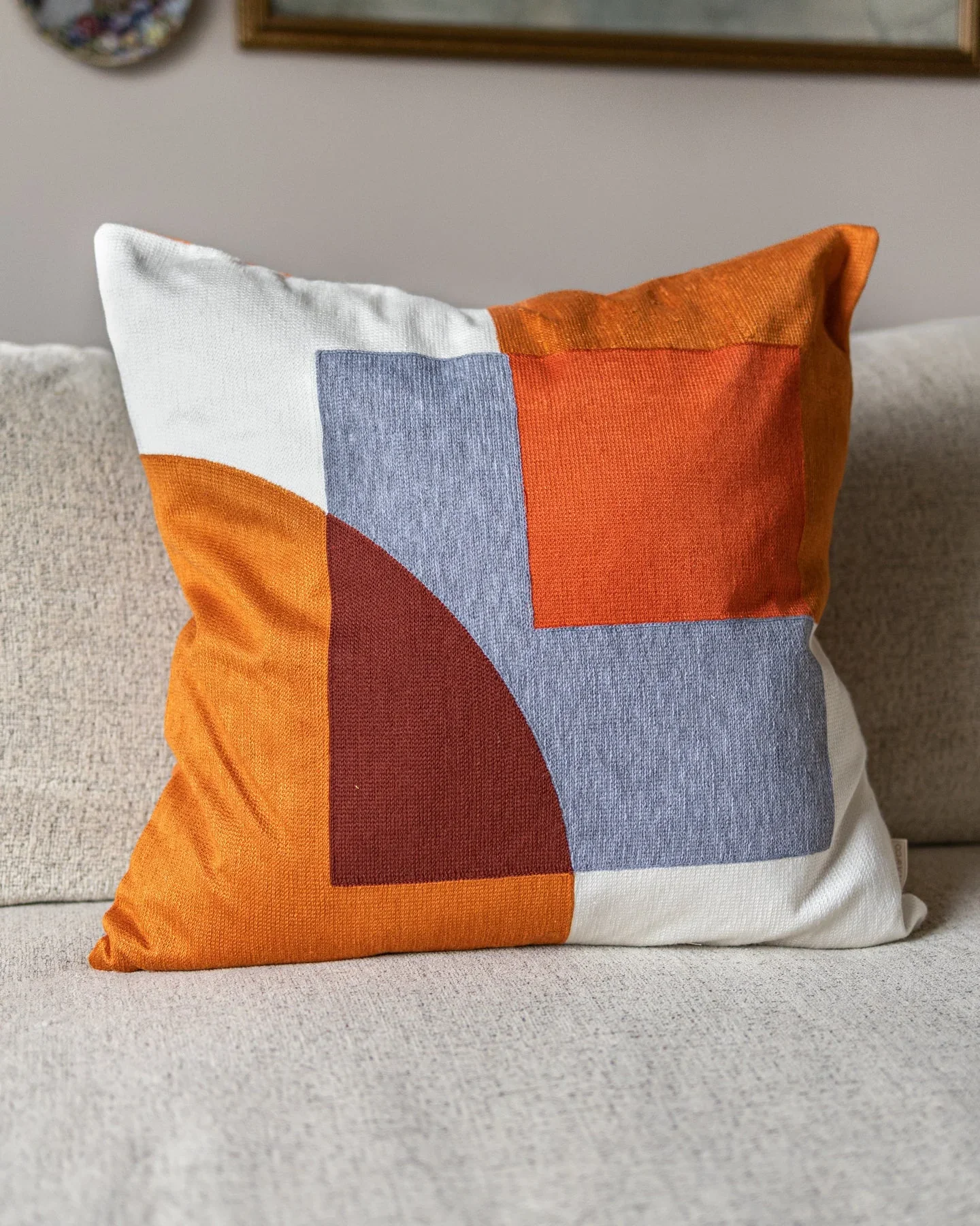 Image of Topple Organic Cotton Geometric Throw Pillow