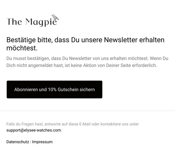 Bestätige, dass du Newsletter erhalten möchtest