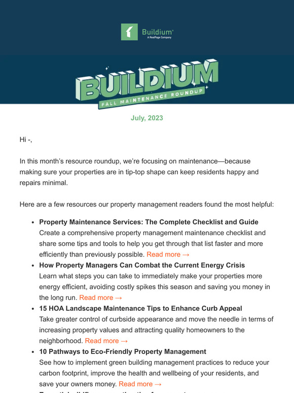 ICYMI: Resources to help with maintenance