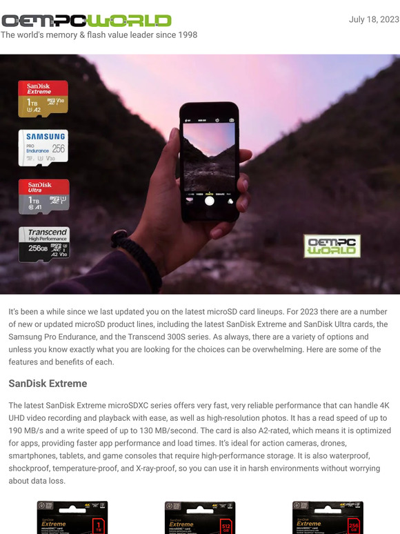 Best of the new microSD cards