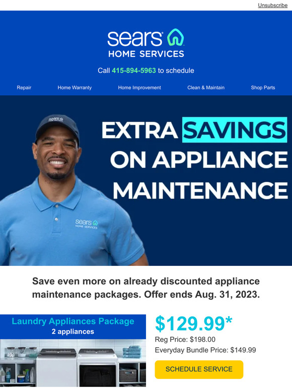 Sears warranty deals service for appliances