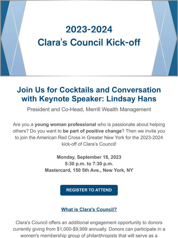 Join Us: 2023-2024 Clara's Council Kick-off
