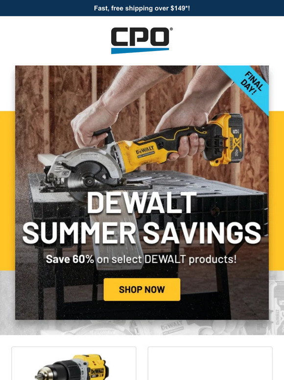 Save Up To 44% On DEWALT Tools From  After Prime Day Savings