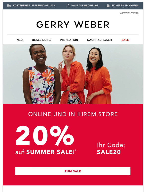 20% geschenkt auf jeden SALE Artikel!