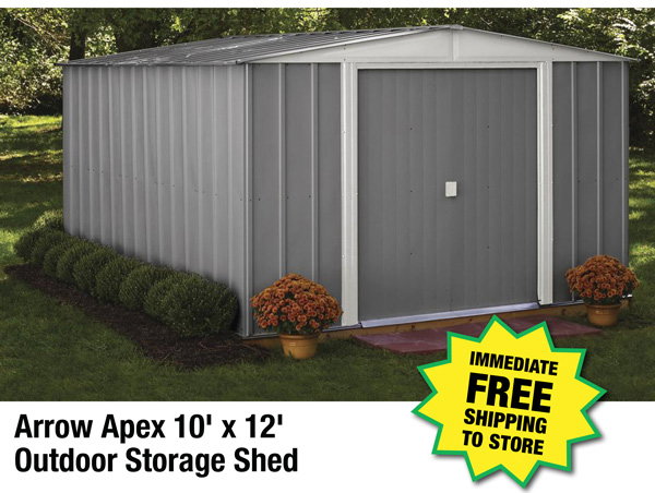Arrow Apex 10' x 12' Outdoor Storage Shed-Free Shipping to Store!