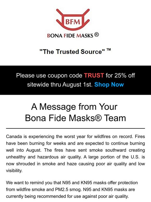 Protect Yourself from Poor Air Quality Due to Canadian Wildfire Smoke. Plus 25% Off Coupon Code Inside