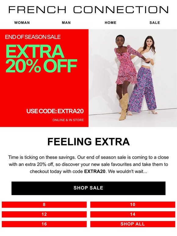 Extra 20% off sale with code EXTRA20